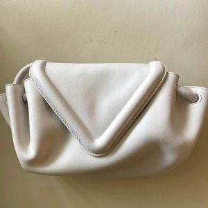 Bottega Veneta Small Beak V Flap Bag in White NWT